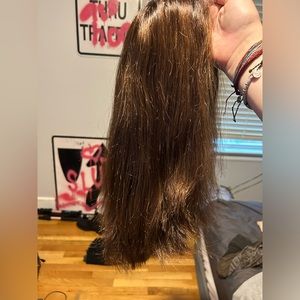 REAL HAIR WIG ( fits cancer) doesnt itch or hurt psoriasis ( mesh cap) set part